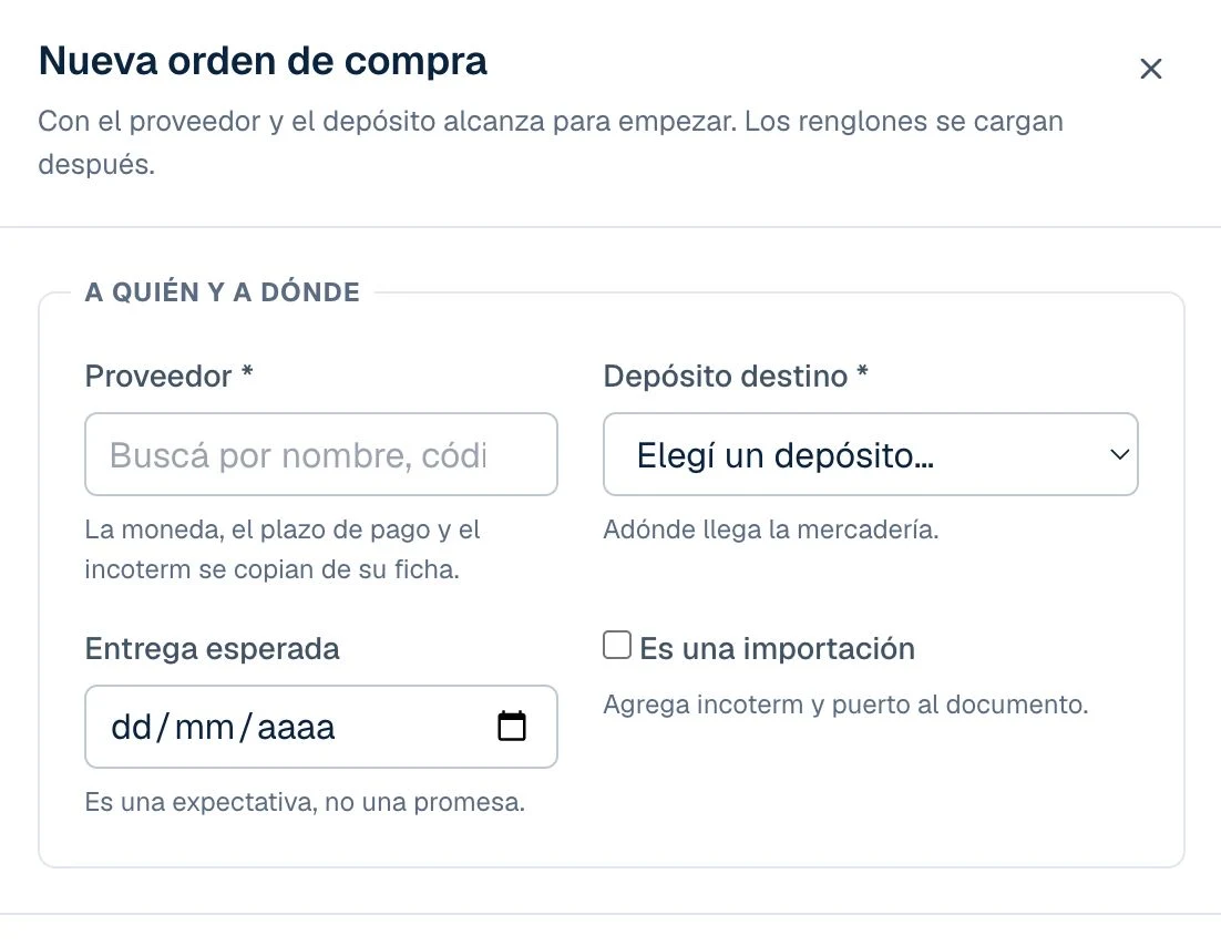 Órdenes de compra